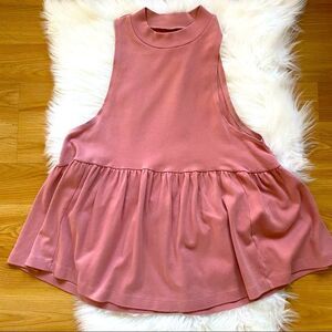 Urban Outfitters Top Pink Sleeveless Drop Arm Hole Peplum Medium